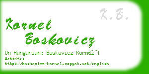 kornel boskovicz business card